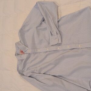 Men's Blue Striped Casual Button Down Shirt